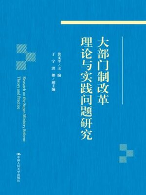 cover image of 大部门制改革理论与实践问题研究